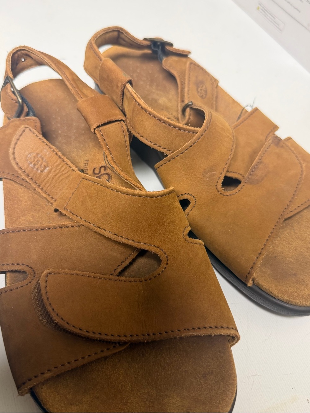 SAS Tan Suede Adjustable Strap Sandals - Picture 3 of 3